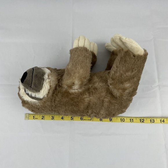 Progressive Plush Sealy Three Toed Sloth 11" Stuffed Animal Brown Tan Cream - Picture 6 of 8